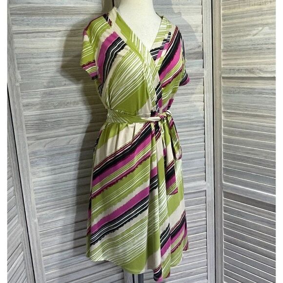 Liz Claiborne Med Diagonal Stripe Dress - Picture 1 of 14